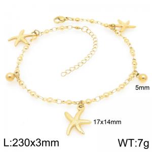 Stainless steel ocean style jewelry starfish ankle chain - KJ4527-Z