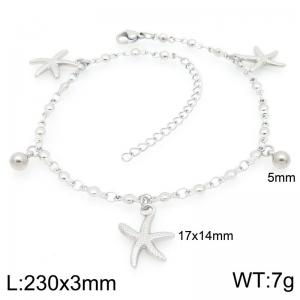 Stainless steel ocean style jewelry starfish ankle chain - KJ4528-Z