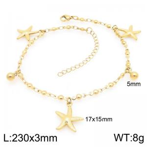 Stainless steel ocean style jewelry starfish ankle chain - KJ4529-Z