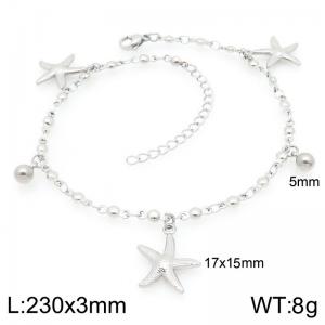 Stainless steel ocean style jewelry starfish ankle chain - KJ4530-Z