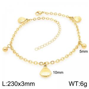 Stainless steel ocean wind shell ankle chain - KJ4531-Z