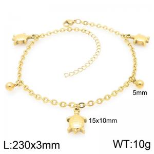 Stainless steel ocean wind turtle anklet - KJ4533-Z