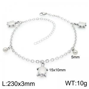 Stainless steel ocean wind turtle anklet - KJ4534-Z