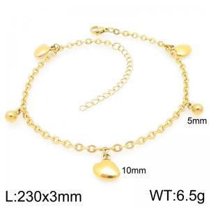 Simple stainless steel heart-shaped ankle chain - KJ4535-Z