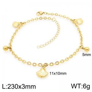 Stainless steel ocean wind shell ankle chain - KJ4537-Z