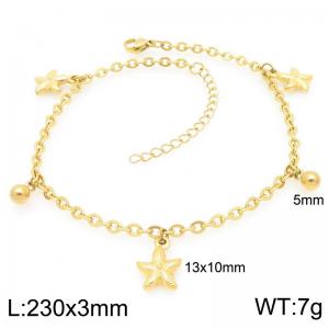 Stainless steel ocean style jewelry starfish ankle chain - KJ4539-Z