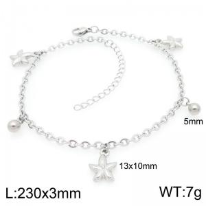 Stainless steel ocean style jewelry starfish ankle chain - KJ4540-Z