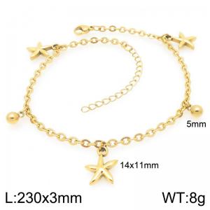 Stainless steel ocean style jewelry starfish ankle chain - KJ4541-Z