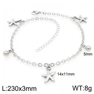 Stainless steel ocean style jewelry starfish ankle chain - KJ4542-Z