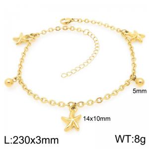 Stainless steel ocean style jewelry starfish ankle chain - KJ4543-Z