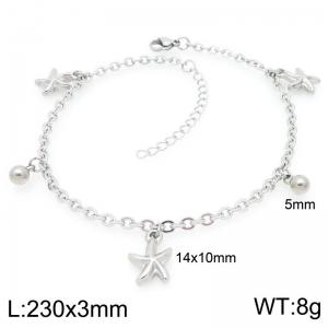 Stainless steel ocean style jewelry starfish ankle chain - KJ4544-Z