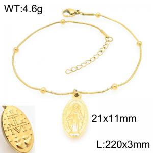 Personalized and fashionable stainless steel religious style Virgin Mary anklet - KJ4545-Z