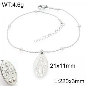 Personalized and fashionable stainless steel religious style Virgin Mary anklet - KJ4546-Z