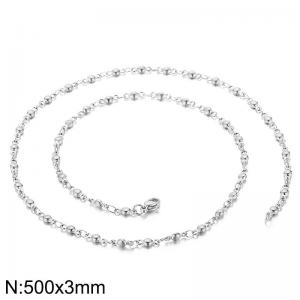 Stainless steel round bead necklace - KN10136-Z