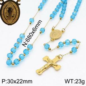Stainless Steel Rosary Necklace - KN107206-NZ