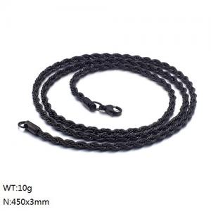 Stainless Steel Black-plating Necklace - KN107629-K