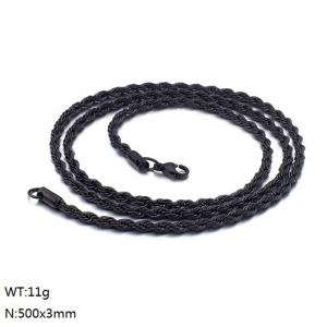 Stainless Steel Black-plating Necklace - KN107632-K