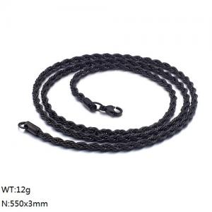 Stainless Steel Black-plating Necklace - KN107635-K