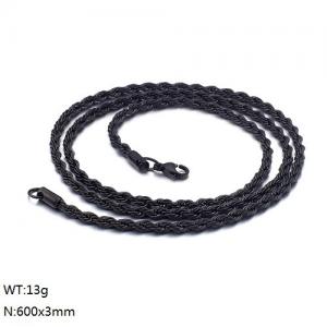 Stainless Steel Black-plating Necklace - KN107636-K