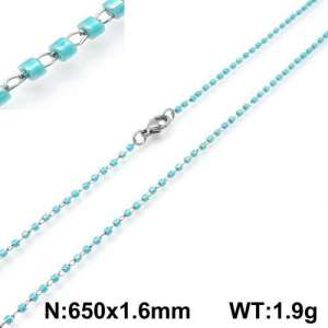 Stainless Steel Stone & Crystal Necklace - KN107794-Z