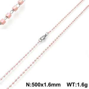 Stainless Steel Stone & Crystal Necklace - KN107798-Z