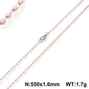 Stainless Steel Stone & Crystal Necklace - KN107799-Z