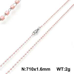 Stainless Steel Stone & Crystal Necklace - KN107802-Z