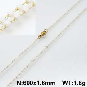 Stainless Steel Stone & Crystal Necklace - KN107814-Z
