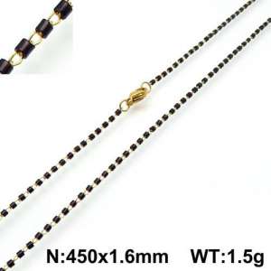 Stainless Steel Stone & Crystal Necklace - KN107825-Z
