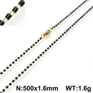Stainless Steel Stone & Crystal Necklace - KN107826-Z