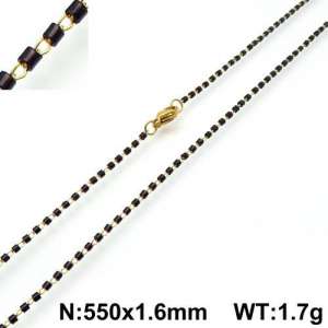 Stainless Steel Stone & Crystal Necklace - KN107827-Z