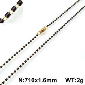 Stainless Steel Stone & Crystal Necklace - KN107830-Z
