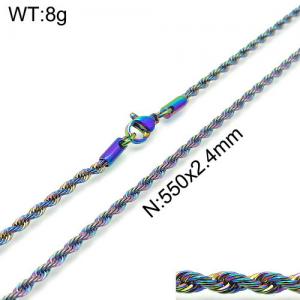Colorful Plating Necklace - KN107923-Z
