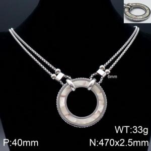 Stainless Steel Stone Necklace - KN108077-Z