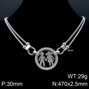 Stainless Steel Stone Necklace - KN108078-Z