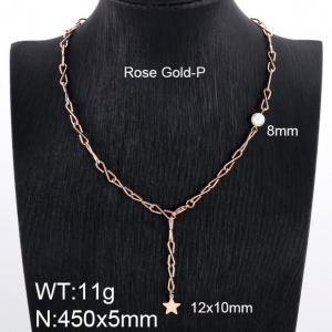 SS Rose Gold-Plating Necklace - KN109325-KFC