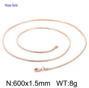SS Rose Gold-Plating Necklace - KN109610-Z