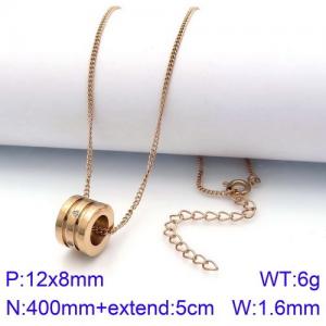 SS Rose Gold-Plating Necklace - KN109681-K