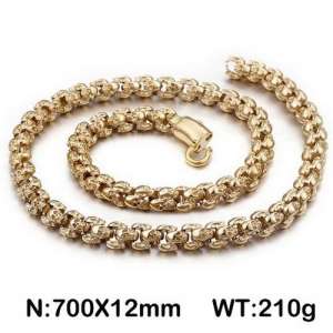 SS Gold-Plating Necklace - KN109682-KJX