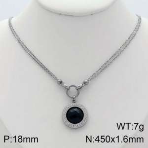 Stainless Steel Stone Necklace - KN110156-Z
