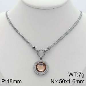 Stainless Steel Stone Necklace - KN110159-Z