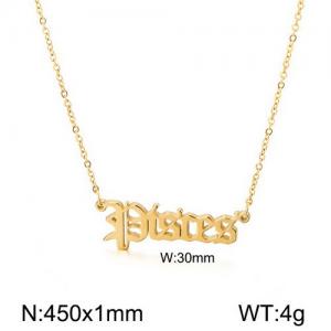 SS Gold-Plating Necklace - KN110841-LX