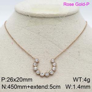 Stainless Steel Stone Necklace - KN111196-GC