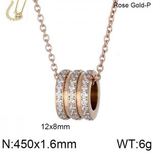 Stainless Steel Stone Necklace - KN111234-GC