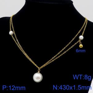 SS Gold-Plating Necklace - KN111282-Z