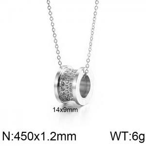 Stainless Steel Stone & Crystal Necklace - KN111846-K