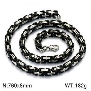 Stainless Steel Black-plating Necklace - KN113015-Z