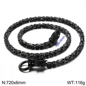 Stainless Steel Black-plating Necklace - KN113577-Z
