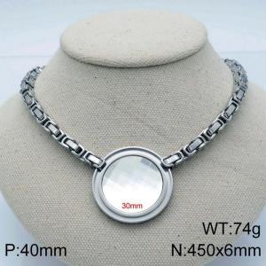 Stainless Steel Stone Necklace - KN114094-Z