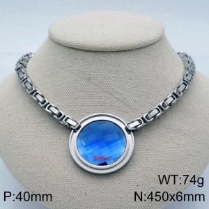 Stainless Steel Stone Necklace - KN114096-Z